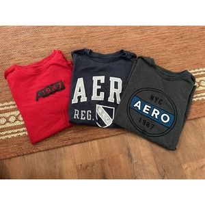 LOT OF 3 BOYS’ AEROPOSTALE TSHIRTS, Size XS- RED/GRAY/BLUE